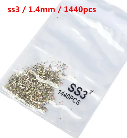 Стразы кристаллы ZhanwSP SS3-SS8 1440 шт.