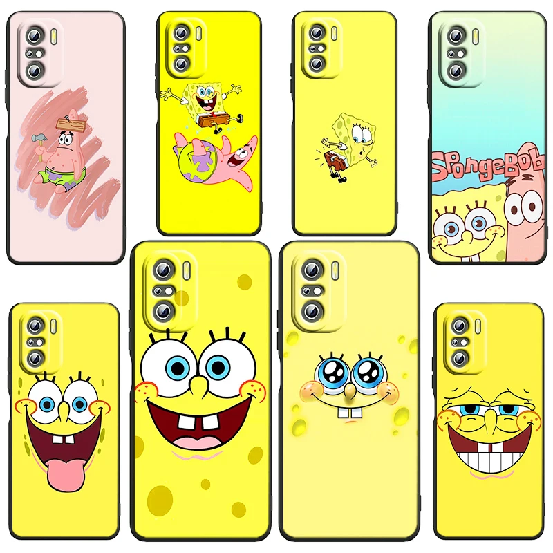 

SpongeBob facial expression Phone Case For Xiaomi Redmi Note 11E 11S 11 11T 10 10S 9 9T 9S 8 8T Pro Plus 5G 7 5 Black TPU