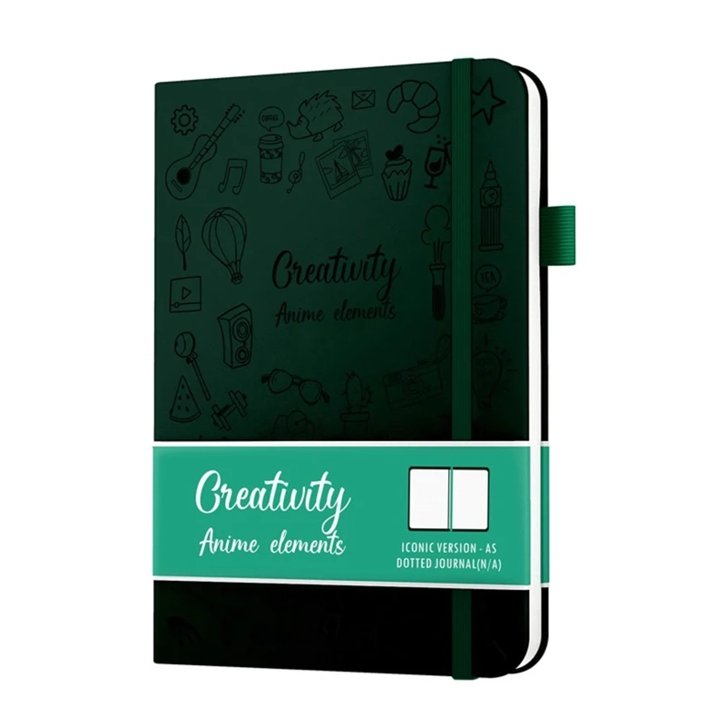 

57EC Journal Planner Dotted Lined Notebook with Elastic Closure Bookmark 100 Sheets