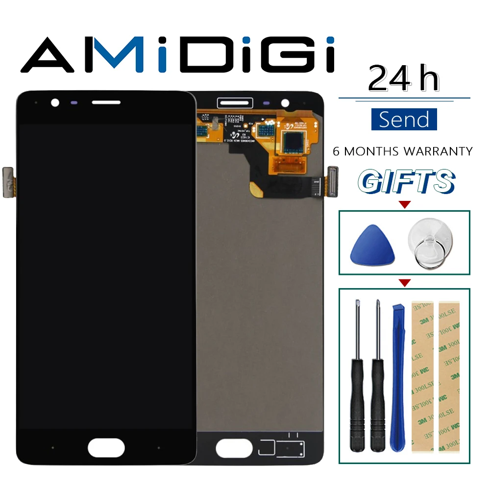 AMOLED дисплей для Oneplus 3 3T LCD 5 ''сенсорный экран дигитайзер Замена A3010 A3000 A3003 OLED |