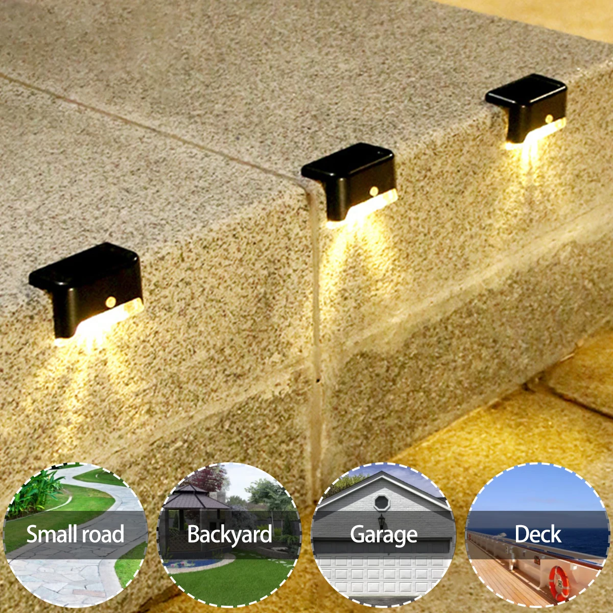 Solar LED Lights Outdoor Garden Lights IP65 Waterproof Solar Step Deck Light Lamp Sunlight Courtyard Decor solar garden lights