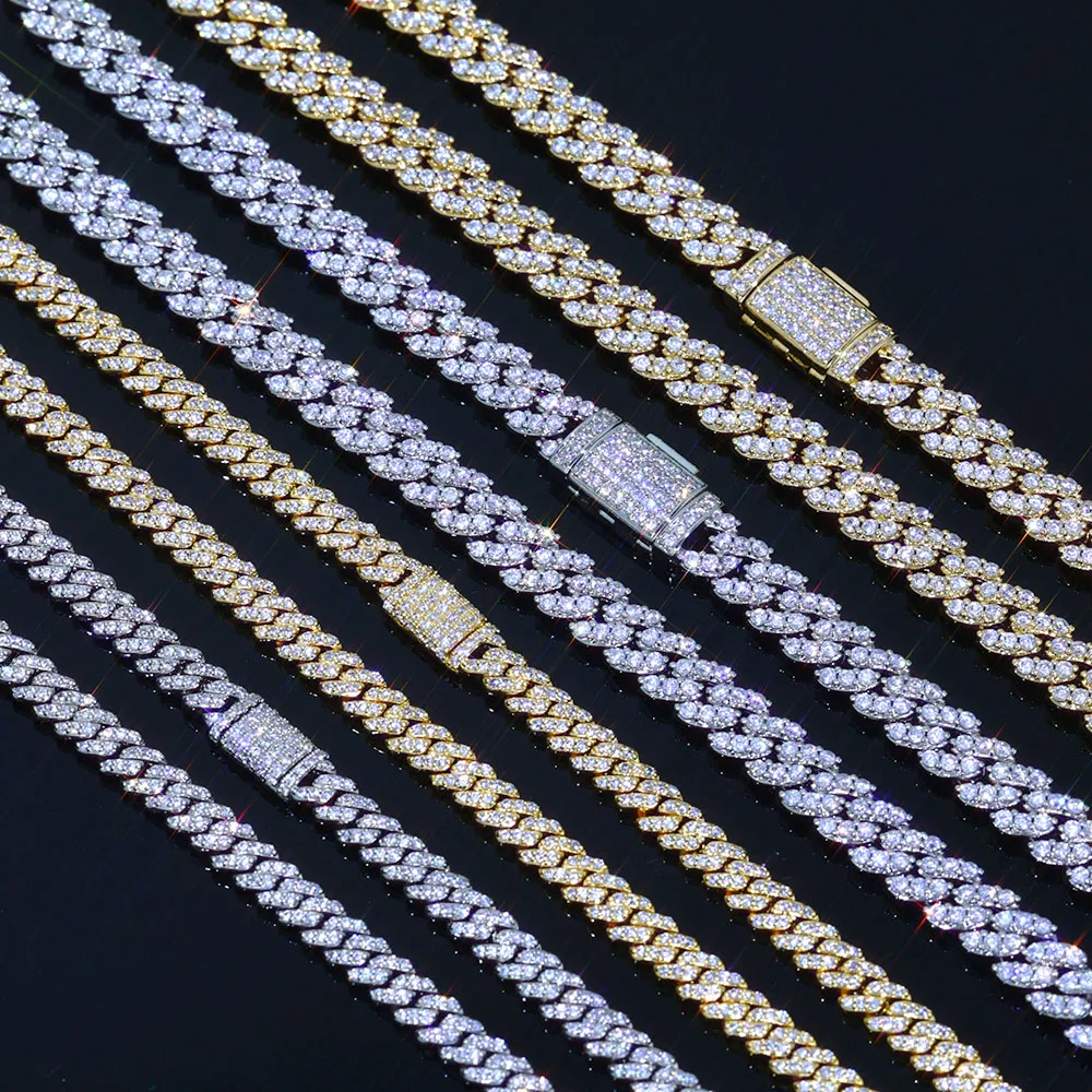 Ожерелье в стиле хип-хоп с кубическим цирконием 6/8 мм ювелирные изделия для