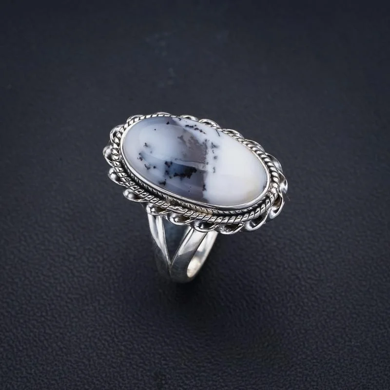 

StarGems Dendritic Opal Handmade 925 Sterling Silver Ring 6.75 F2384