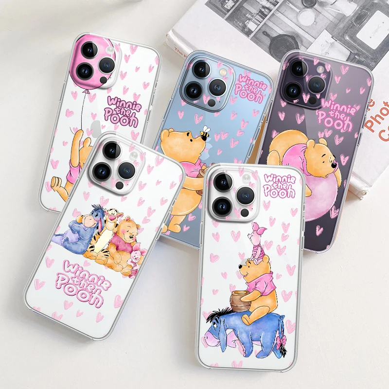 

Winnie The Pooh For Apple iPhone 14 13 12 11 Pro Max Mini XS Max X XR 7 8 Plus 5S Silicone Transparent Phone Case Coque Capa