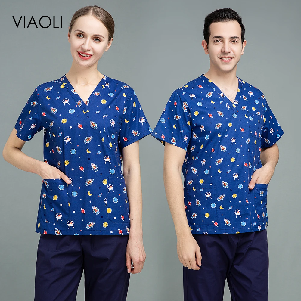 Cotton Wholesale Pet Hospital Pharmacy Nurse Scrubs Tops Dentistry Doctor Overalls Lab Coat Spa Top Medical Surgical Uniforms