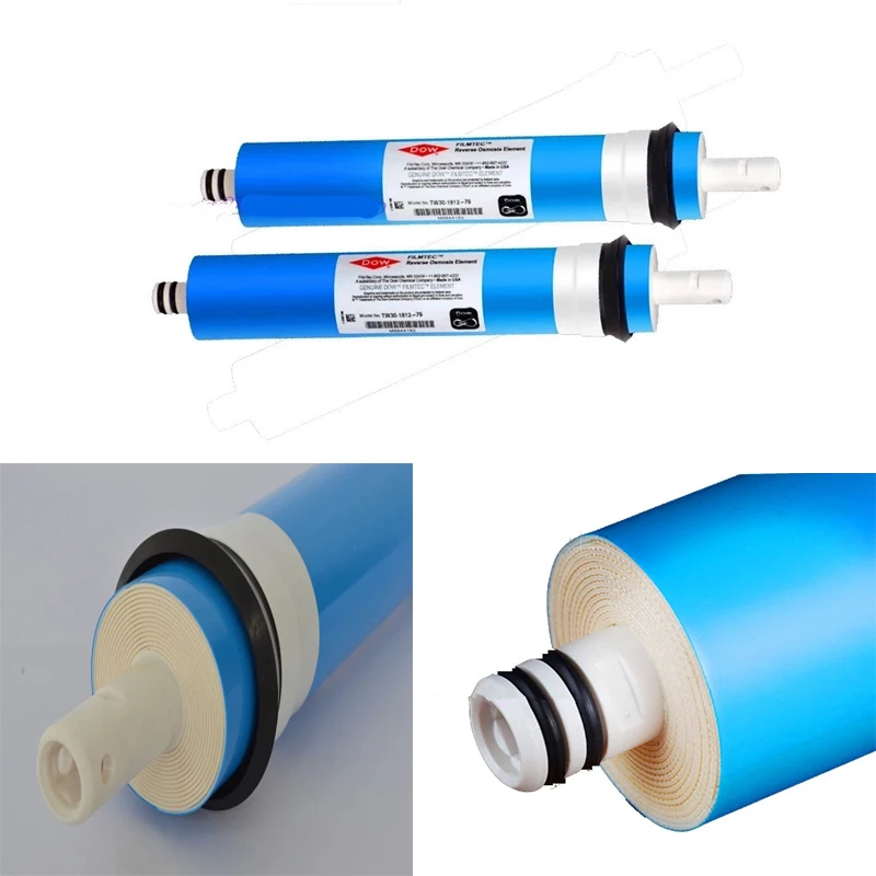 

2pcs 75 Gpd Water Filter for Dow Filmtec Reverse Osmosis Membrane BW60-1812-75 F Water Filter
