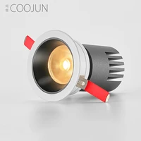 coojun led deep anti glare spotlight 7w 12w cob lighting recessed ceiling lamp adjustable round downlight for home living room