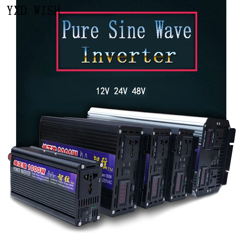 

Инвертор немодулированного синусоидального сигнала, 1000 Вт, 1600 Вт, мощность 12 В, 24 В постоянного тока в 2000 В переменного тока, 220 В, преобразова...