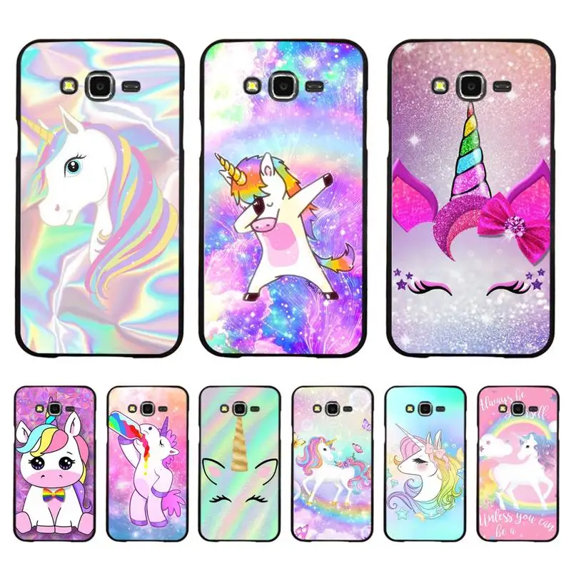 

Pink Unicorn Rainbow Phone Case for Samsung J 2 3 4 5 6 7 8 prime plus 2018 2017 2016 core
