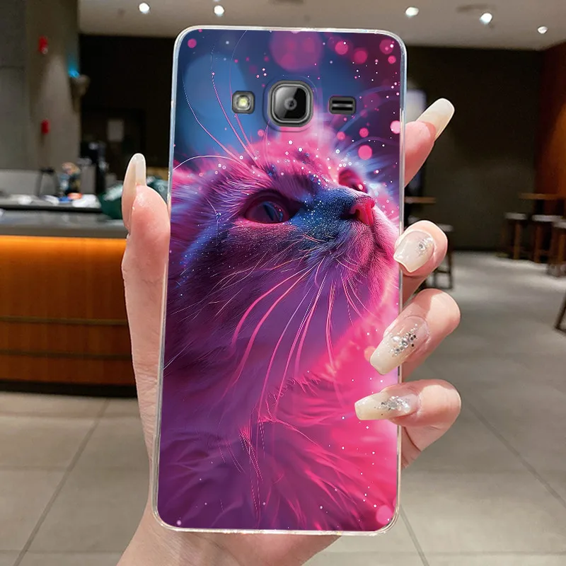 Фото Чехол для Samsung Galaxy J3 (2016) SM-J320F, эстетичный, модный, с милым котом, мягкая силиконовая задняя крышка, прозрачный чехол для телефона из ТПУ №4