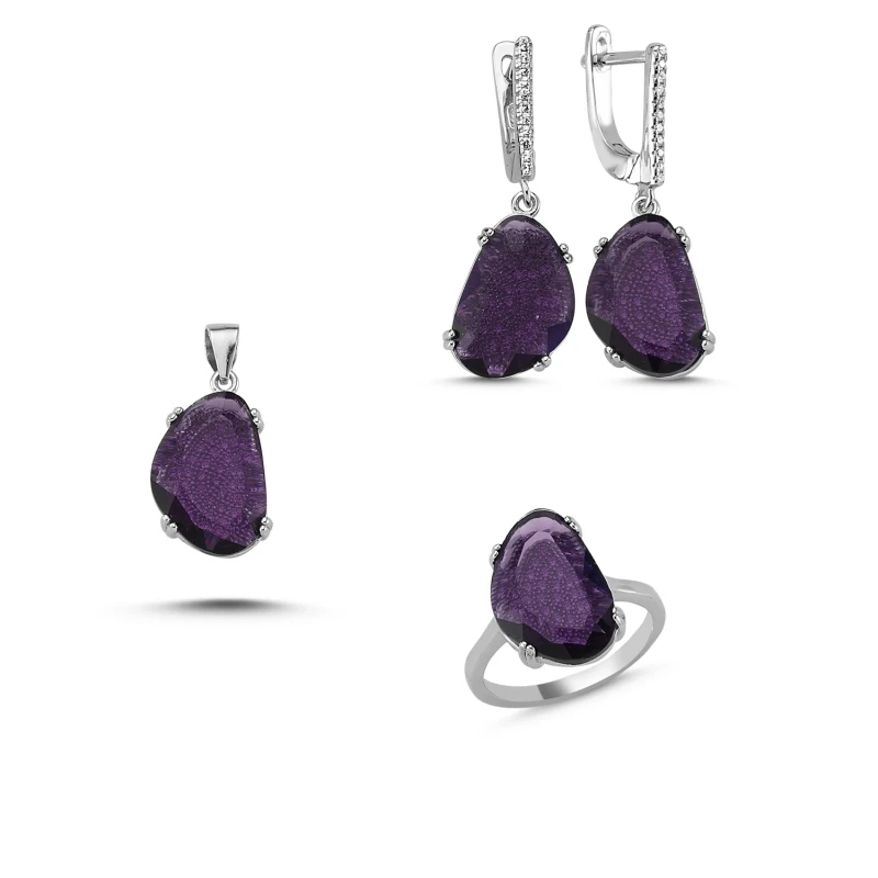 

Серебро 925 пробы с цирконием, фианит комплект ювелирных изделий