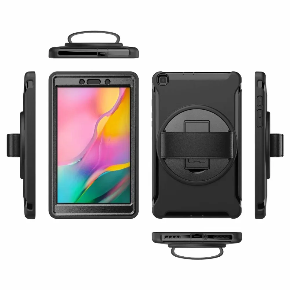 

Детский противоударный чехол для планшета Samsung Galaxy Tab A8 2019 SM T290 T295 T297, чехол для телефона с вращением на 360 градусов, силиконовый чехол