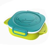 stainless steel water filled dinner plate baby anti scalding hand detachable insulation sealed compartment lunch box