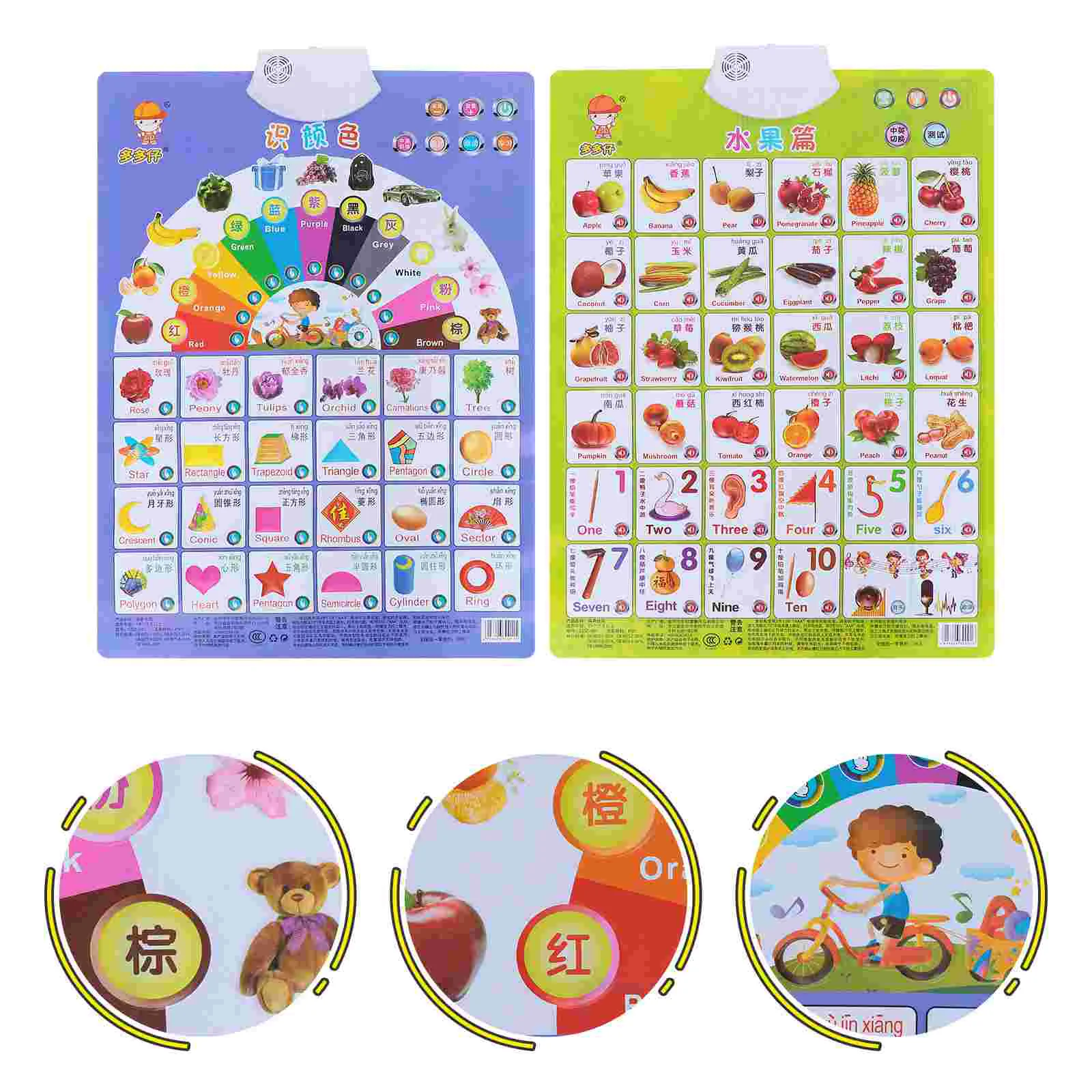 

Voice Hanging Picture Kids Educational Audio Poster Toddler Interactive Chart Kidcraft Playset