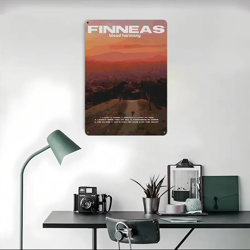 Фото Постер с обложкой альбома Finneas Blood Harmony, ретро-дизайн, 3D-печать, металлические таблички, настенный декор, подарок для винтажного интерьера дома №4
