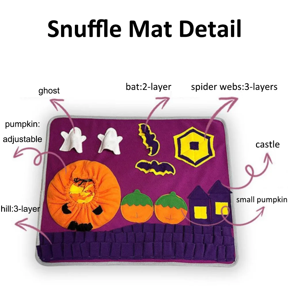 

Pet Snuffle Mat Halloween Mats For Dogs 60x50cm Enrichment Activity Mat For Boredom Stimulation Playing Mats Dog Accessories