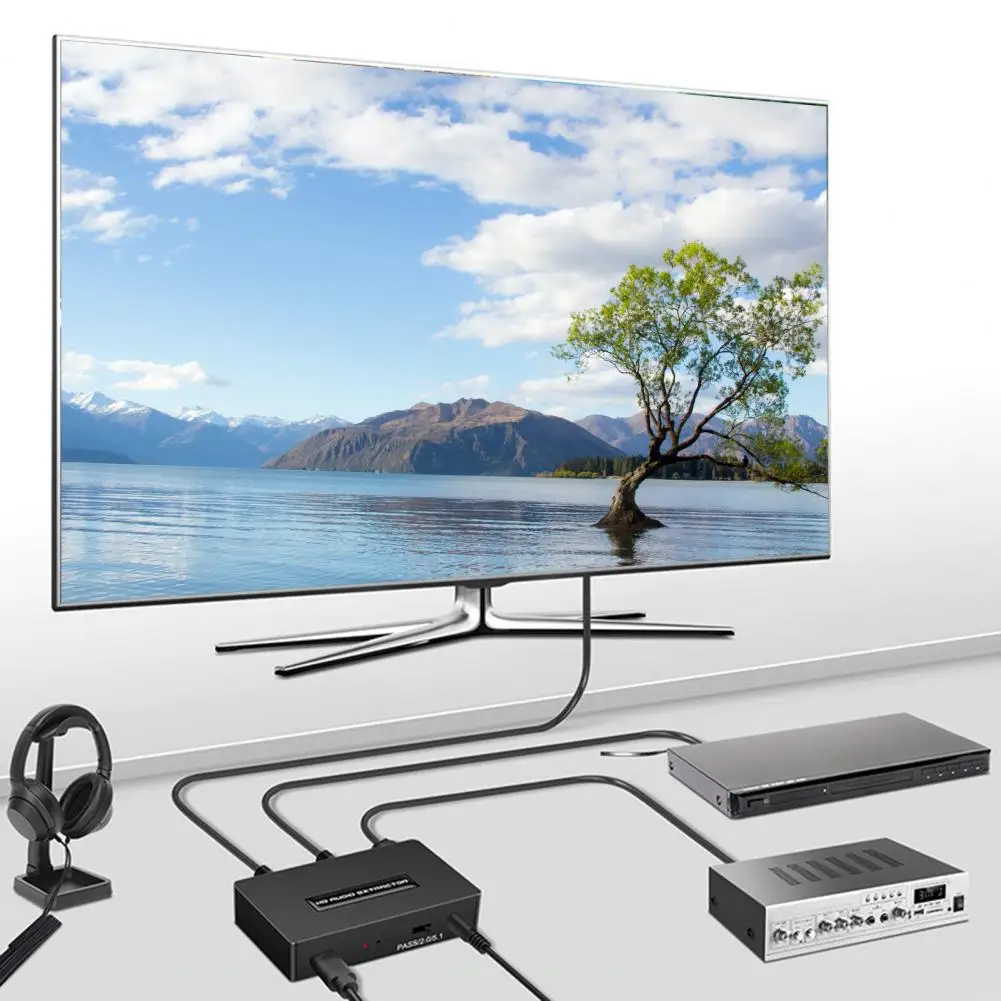 

Высокоскоростной Переходник для передачи данных Plug Play HDMI-совместимый 1080P 4K SPDIF 3,5 мм аудио сплиттер-адаптер для офиса
