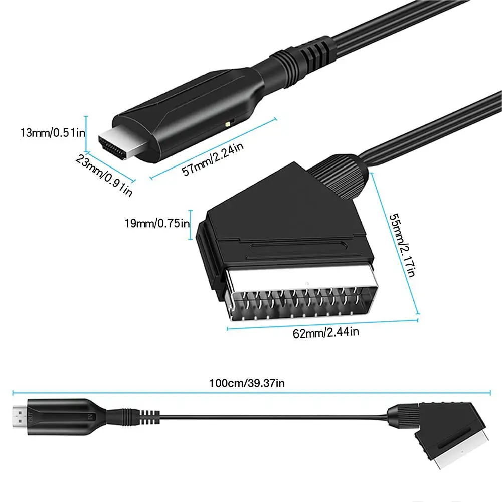 D771 Scart К HDMI-совместимый преобразователь Аудио Видео адаптер для HDTV STB VHS DVD 1 метр