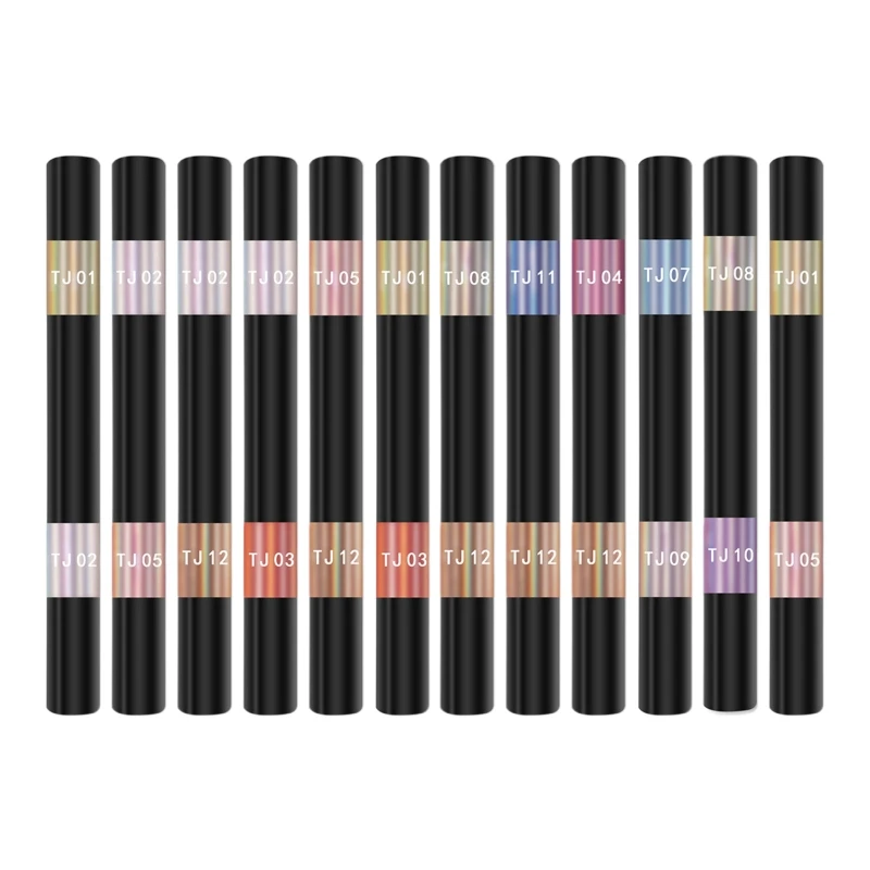 

E9LC Nail Art Powder Decoration Pen Double-ended Manicure Cushion Magic Pen