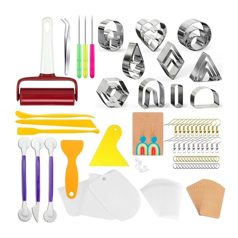 

Kili Polymer Clay Cutters, Jewelry Cutters Earring Cards and Hooks,Clay Cutters for Polymer Jewelry Earring Making