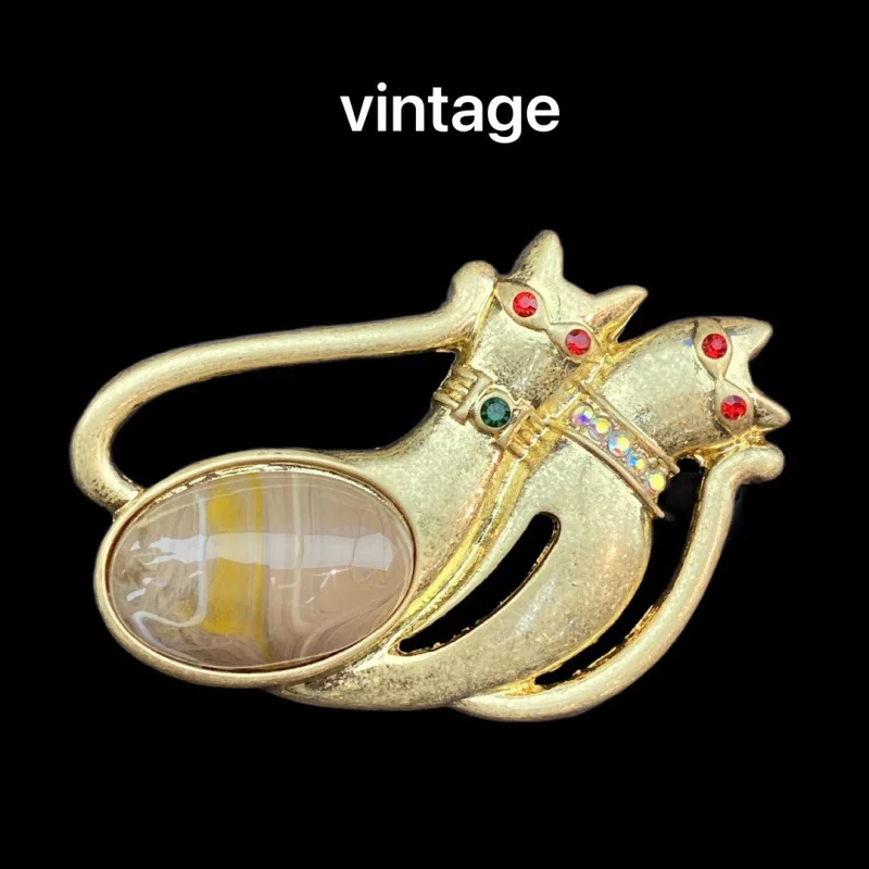 Винтажная средневековая брошь в форме кошки из гальванического желе настоящего