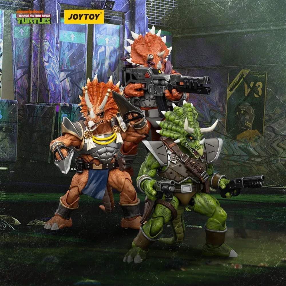 Фигурка JOYTOY 118 TMNT: Капитан Зоракс и Адъютант Зорк (Трицератопс-солдаты) — Коллекционная модель в стиле милитари-фантастики. В наличии. (art.: 3920daeb420f2) - 3920daeb420f2