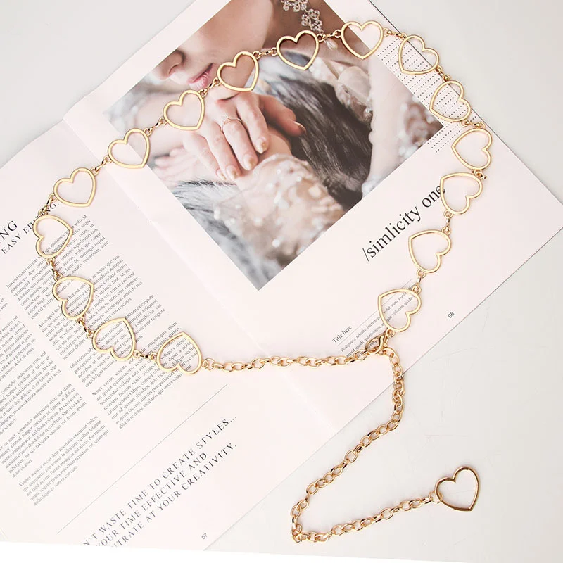 

for Women Body New Metal Waist Chain Waist Accessories Versatile Dress Fashion Love Shape Hook Waist Chain Sexy