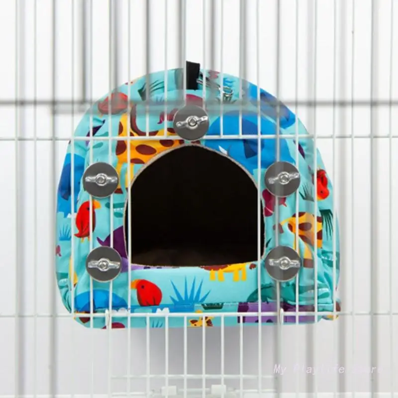 Фото Warm Bird Nest Winter Bed Snuggle Hanging House Cage Tent Plush Hideaway for Small Medium Parrot Conure Cockatiel №4