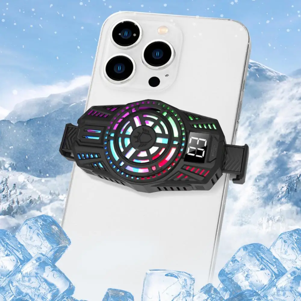 Cooling Artifact Mobile Phone Semiconductor Radiator Mini With Gradient Rainbow Light Effect Cooling Clip Phone Accessories