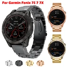 Браслет из нержавеющей стали для Garmin Fenix 5S 5 5X Plus 6S 6 6X Pro 7 7X 7S 3 3HR, быстросъемный металлический ремешок для наручных часов, 20 22 26 мм