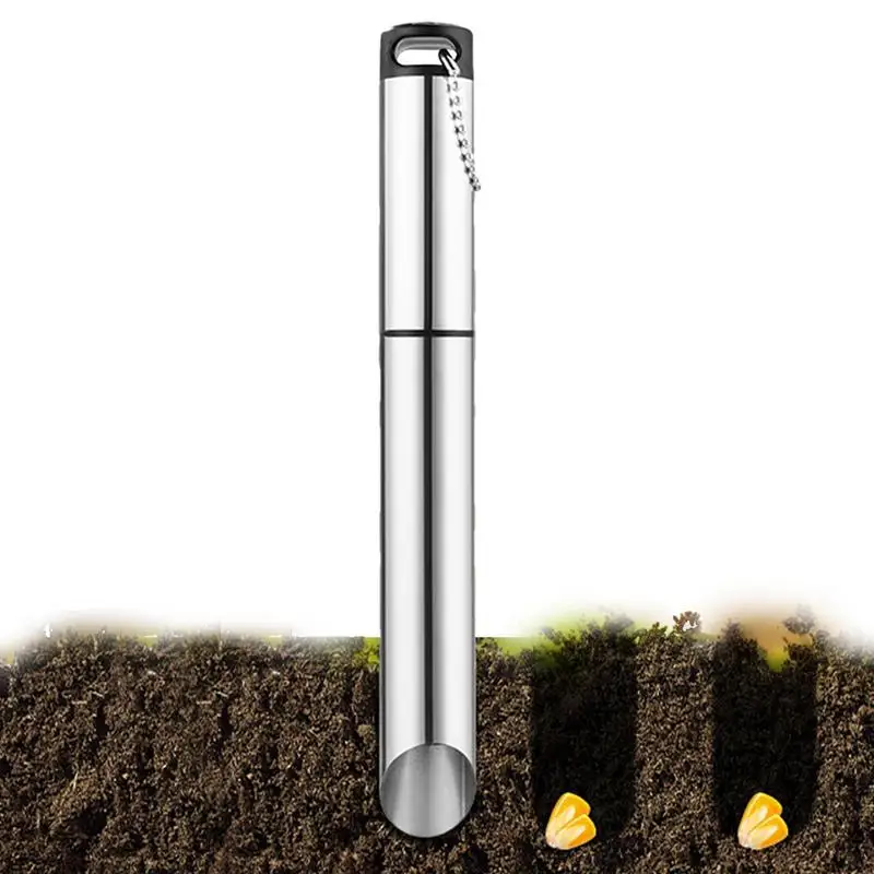 

Bulb Planter Tool Stainless Steel Dibber Gardening Hand Tools Garden Hole Punch Dibbler Soil Release Tool For Transplanting