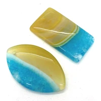 marquise shape agate pendants set natural stone meditation charms for diy making necklace rectangle jewelry colorful agate onyx