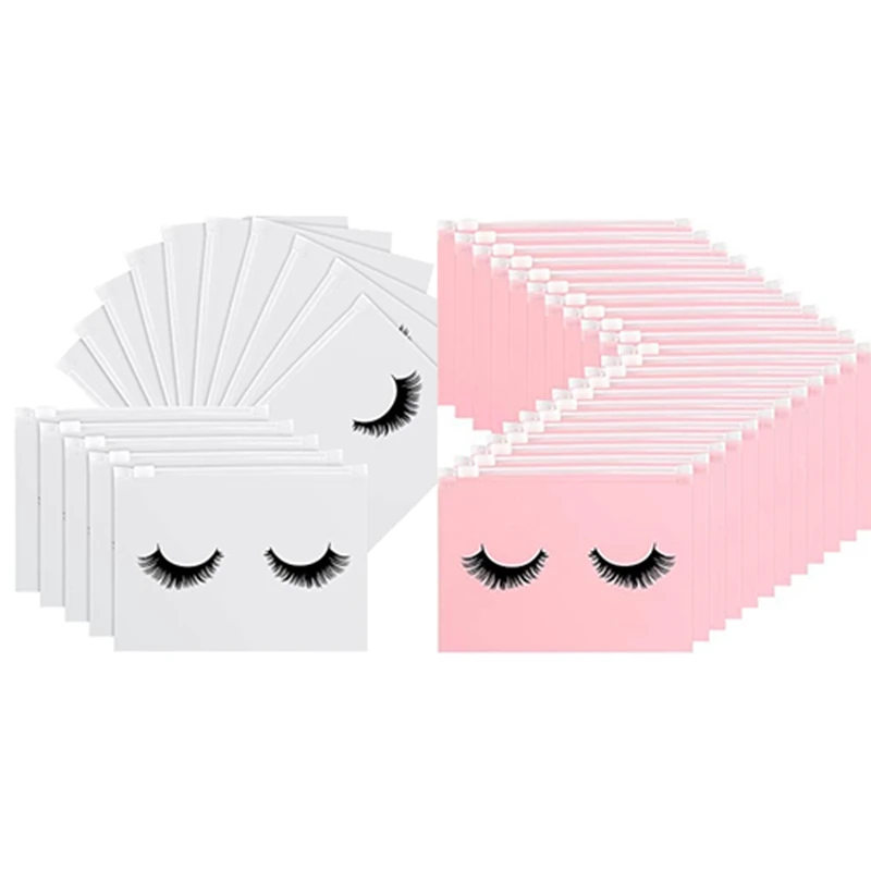 

100 Pieces Eyelash Aftercare Bags Eyelash Makeup Bags Empty Lash Cosmetic Pouch Travel Make Up Cases Toiletry Bag