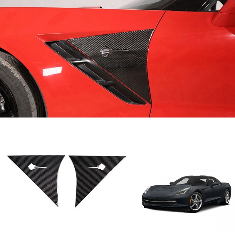 

Car Carbon Fiber Side Vent Air Flow Intake Hood Side Fender Vent Bonnet Cover Trim For Chevrolet Corvette C7 2014-2019