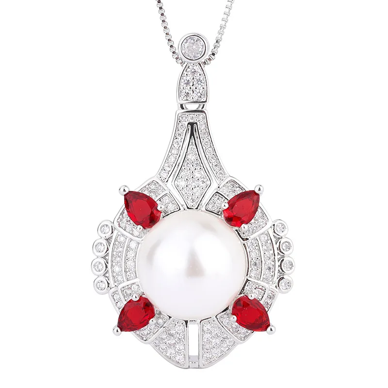 Изысканное Сверкающее серебряное ожерелье QTT жемчужное цепочка для женщин