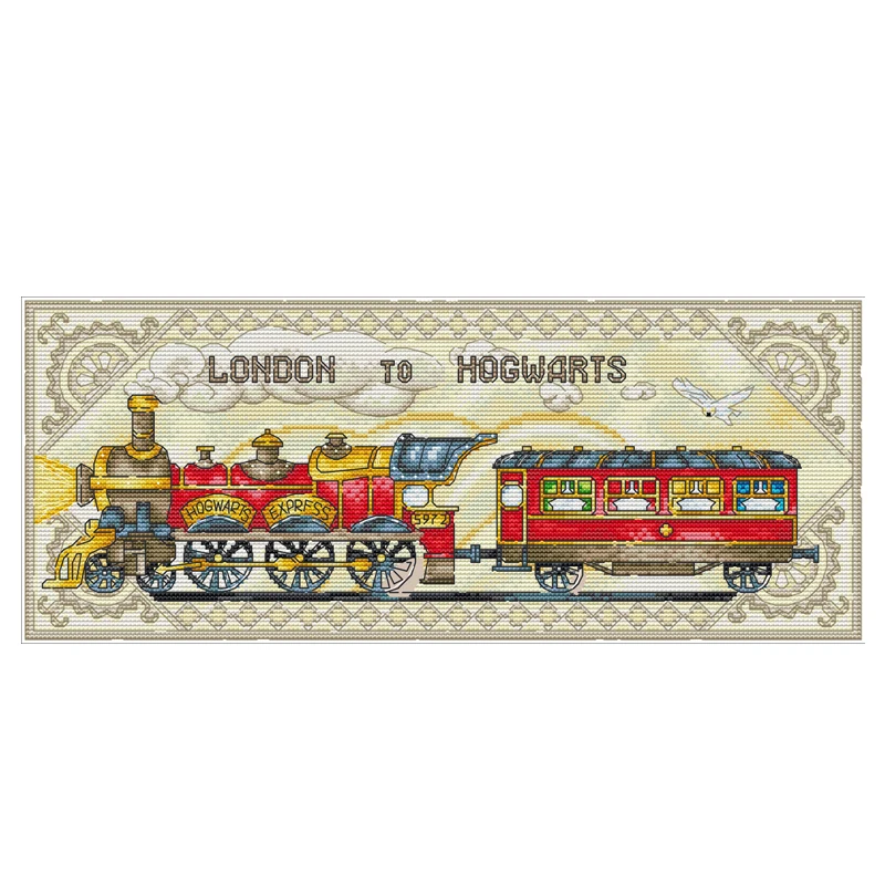 

Комплект для вышивки крестиком Joy Sunday, Лондонский поезд Хогвартс, 11CT 14CT, наборы для вышивки крестиком