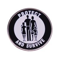 survival and protection slogans television brooches badge for bag lapel pin buckle jewelry gift for friends