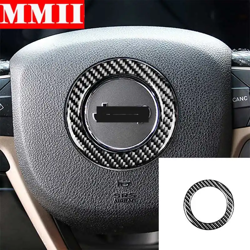 

For Jeep Grand Cherokee 2011-2021 Carbon Fiber Car Interior Accessories Steering Wheel Center LOGO Frame Decoration Cover Trim