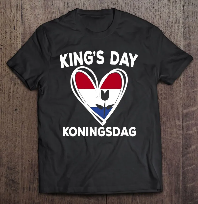 

Флаг Нидерландов Koningsdag 2021, день голландских королей, тюльпан, художественная Мужская футболка, женская футболка, рубашка, мужская летняя Ви...