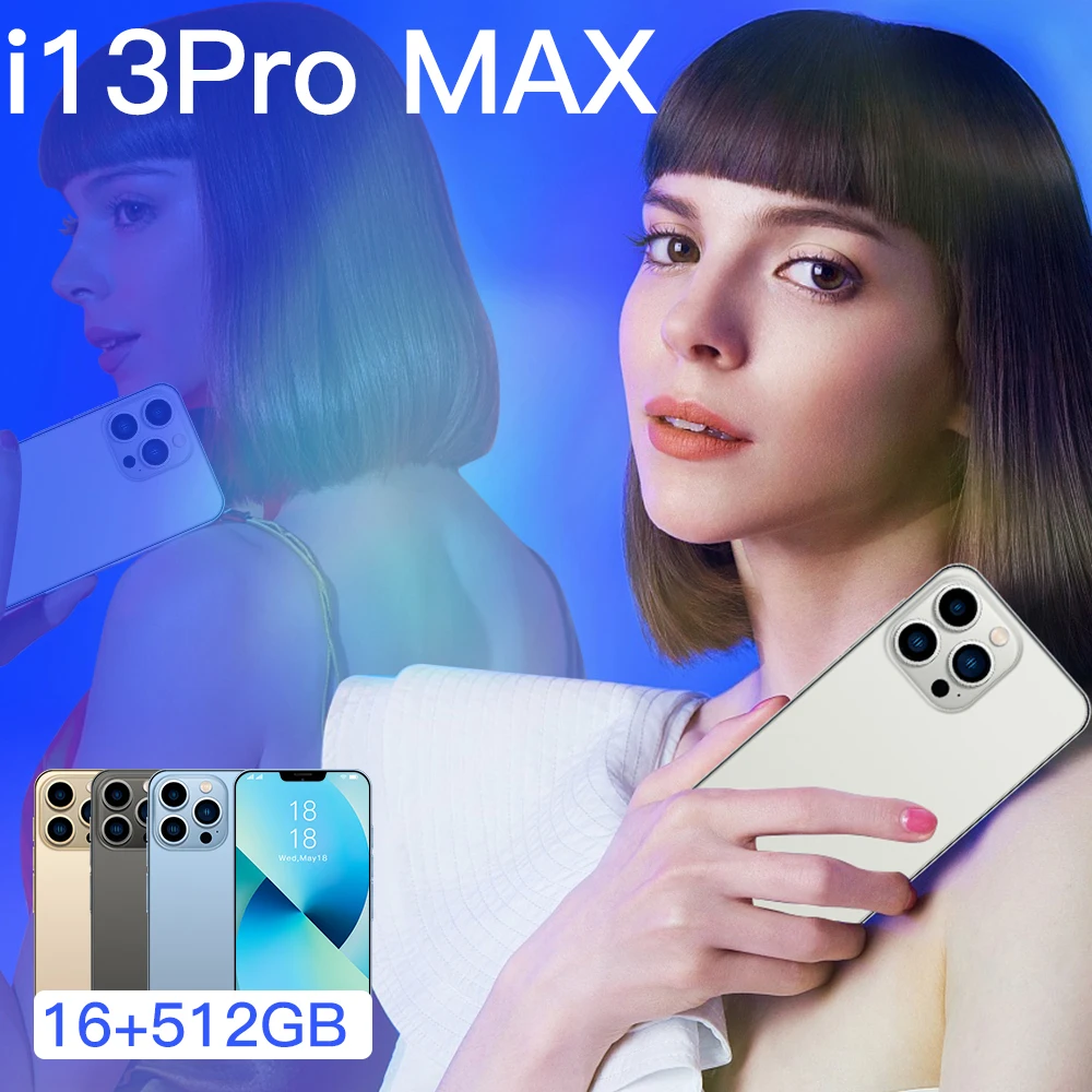 

2022 Original New I13 Pro Max Smartphone 6.7 Inch 4G 5G Android 11 Mobile Phone 16GB+512GB 32MP+50MP Cellphone Global Version