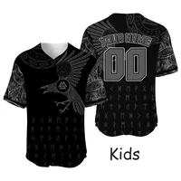Custom 2022 Viking Baseball Jersey Kids Black Blouse Baby Personalized Name Fashion Sports T Shirt Hip Hop Streetwear Shirts