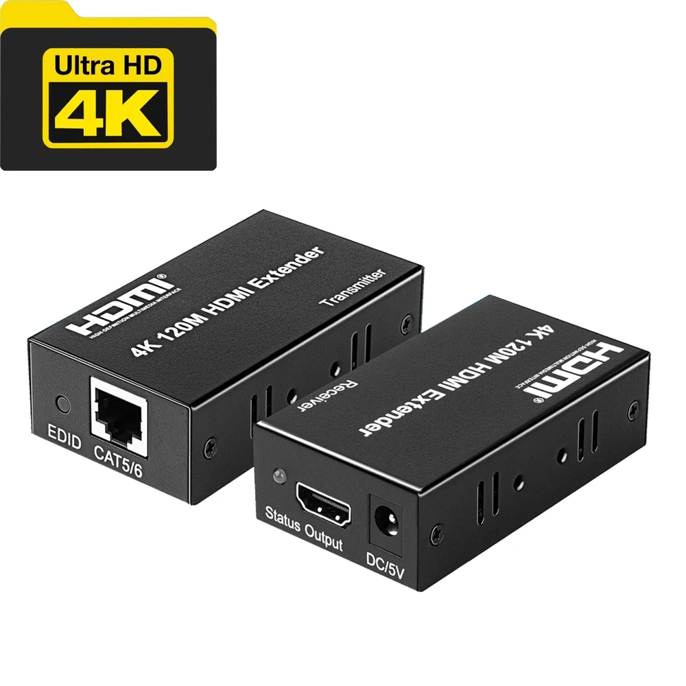 

4K HDMI-удлинитель, 100 м, футов, кабель Ethernet Cat5e/Cat6, аудио-и видеопередатчик, приемник для ПК, DVD, PS4, ноутбука, телевизора