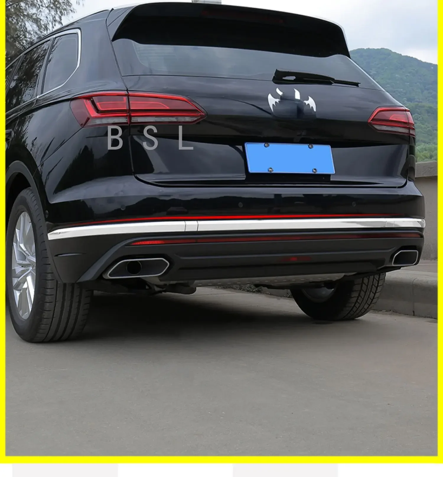 Для Volkswagen VW Touareg 2019 2020 2021 2022 отделка заднего бампера из нержавеющей стали Яркая