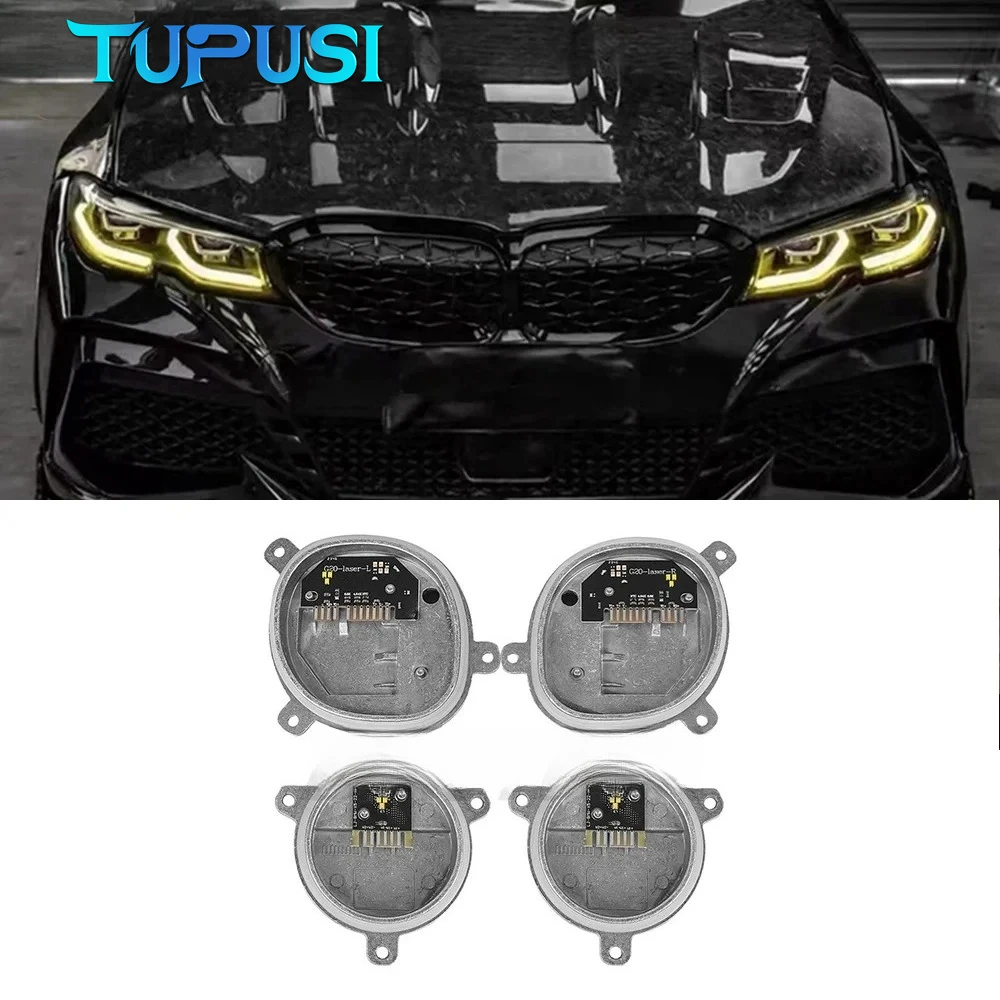 Фото Для BMW 3 серии G20: лазерные фары с желтыми/оранжевыми ангельскими глазками и DRL-модулями для BMW G21 320i 330i M340 2019-2020 годов, янтарные дневные ходовые огни №1