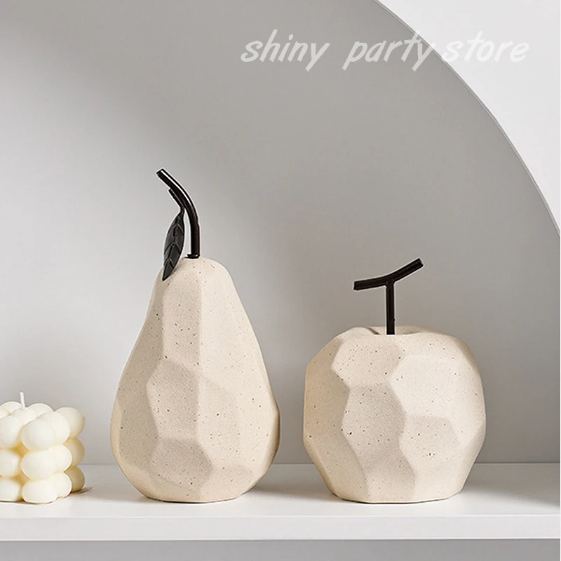 

NEW Ins Ceramic Apple Pear Decoration Simple Living Room TV Cabinet Office Desk Home Decoration Fruit Decoration
