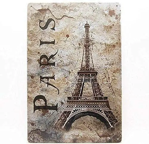 LINQWkk Винтажная жестяная вывеска Башня Париж Забавная Металлическая Ретро