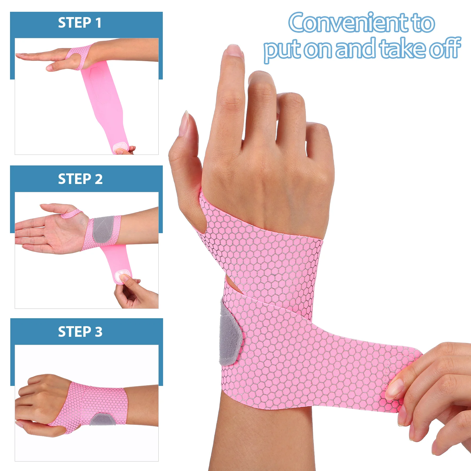 2 шт. регулируемые ремни на запястье (розовый черный) ремешок для туннеля запястья