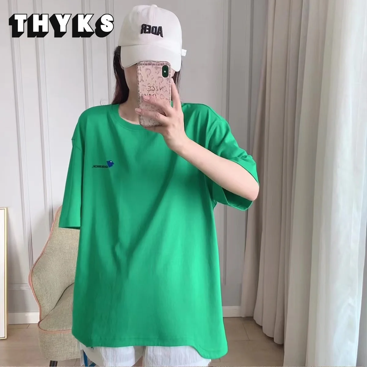 

ADER ERROR Summer High Quality 1:1 Three-color Letter Embroidery Irregular Short-sleeved Men and Women Couple Oversized T-shirt