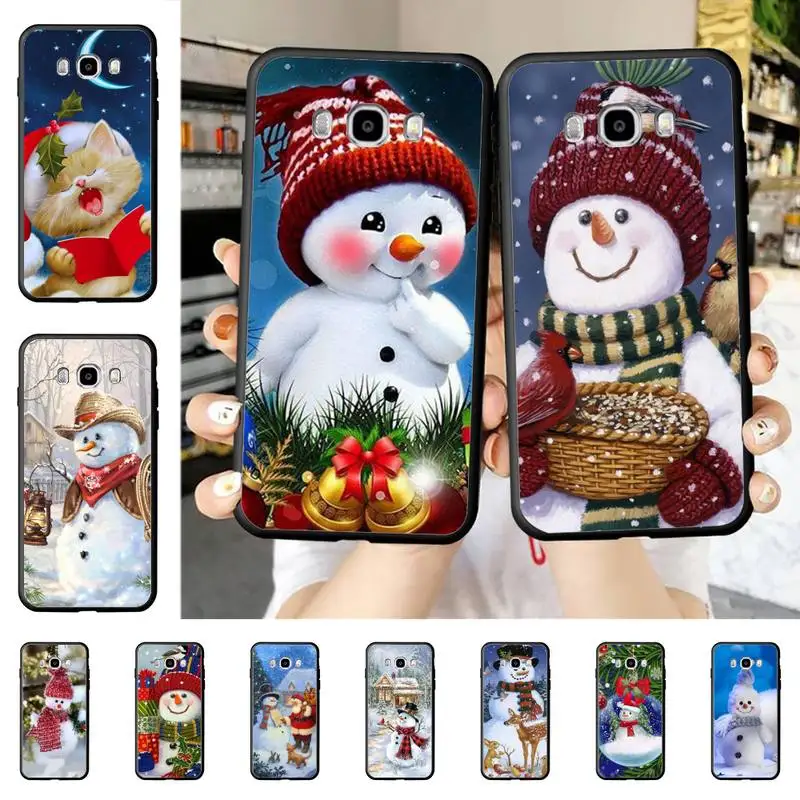 

Cute Cartoon Snowman Phone Case for Samsung J 2 3 4 5 6 7 8 prime plus 2018 2017 2016 core