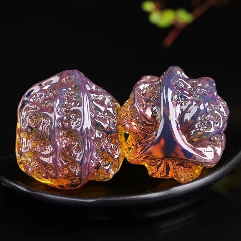 2Pcs Wenplay Walnut Handball Wax Amber Hand Put Elderly Fitness Ball Youth Keyboard Player Exercise Rehabilitation